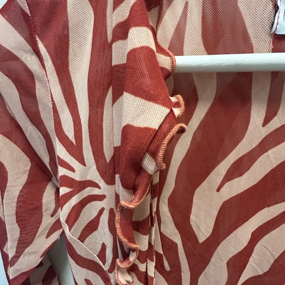 Reds x salty blonde tezza tie up mesh long sleeve in auburn New condition - Picture 9 of 12